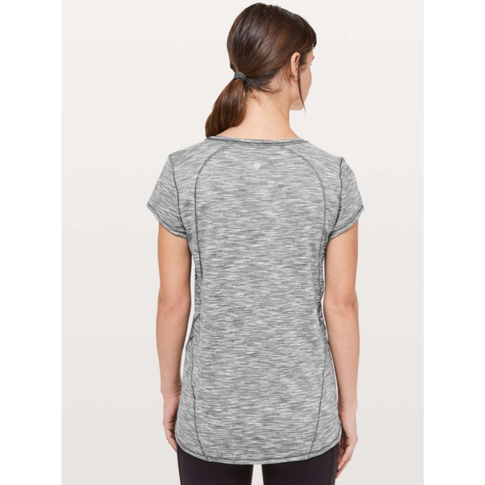 Women's Lululemon Another Mile Short Sleeve Tee Grey White Heather